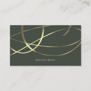 Olive Army Green & Gold Faux Foil - Aangepaste afb Visitekaartje