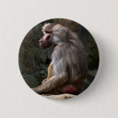 Olive Baboon Ronde Button 5,7 Cm (Voorkant)