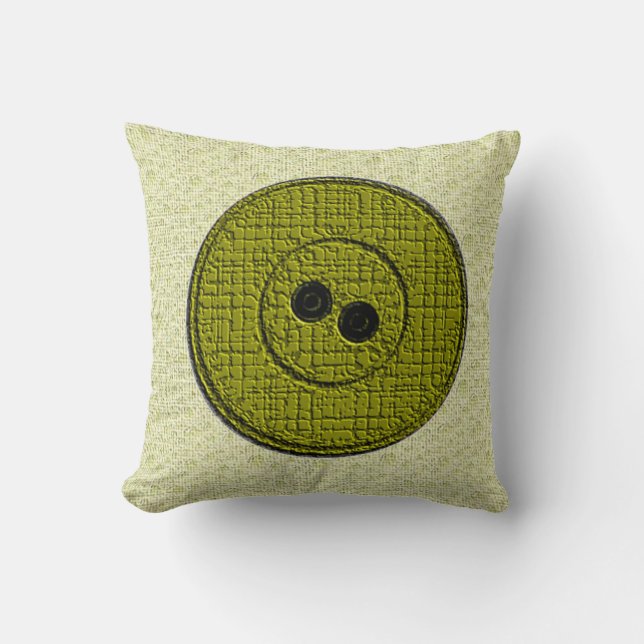 Olive Big Button Kussen (Voorkant)