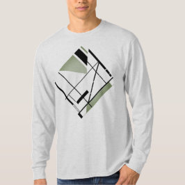 Olive Black Diagonal MCM Look Geometrisch Abstract T-shirt
