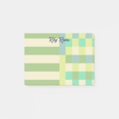 Olive Bleek Gele Kleurblokken Uw Naam Post-it® Notes (Voorkant)