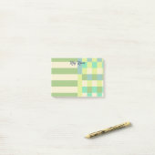 Olive Bleek Gele Kleurblokken Uw Naam Post-it® Notes (Op bureau)