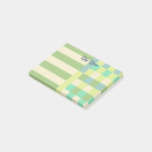 Olive Bleek Gele Kleurblokken Uw Naam Post-it® Notes (Schuin)