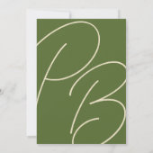 Olive Bliss Modern Elegance Wedding Kaart (Achterkant)