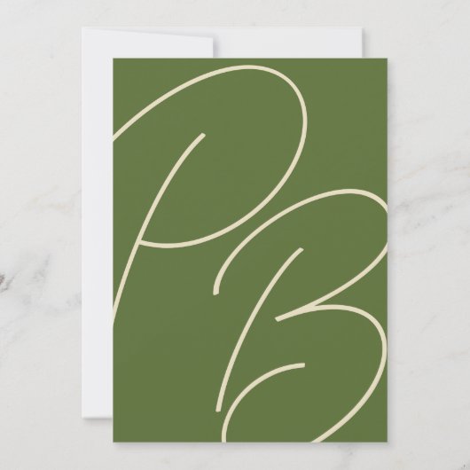 Olive Bliss Modern Elegance Wedding Kaart (Achterkant)