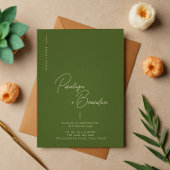 Olive Bliss Modern Elegance Wedding Kaart