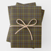 Olive Blue Orange Plaid Tartan Inpakpapier Vel (In situ)