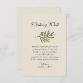 Olive Botanical goed wensen. Toscaanse stijl bruil Informatiekaartje (Voorkant / Achterkant)