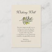 Olive Botanical goed wensen. Toscaanse stijl bruil Informatiekaartje (Voorkant)