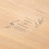 Olive Botanical Wedding | Elegant Italiaans groen Acryl Uitnodigingen (Laagn)