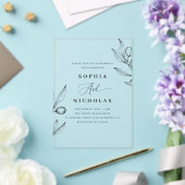 Olive Botanical Wedding | Elegant Italiaans groen Acryl Uitnodigingen (Insitu (Huwelijk))