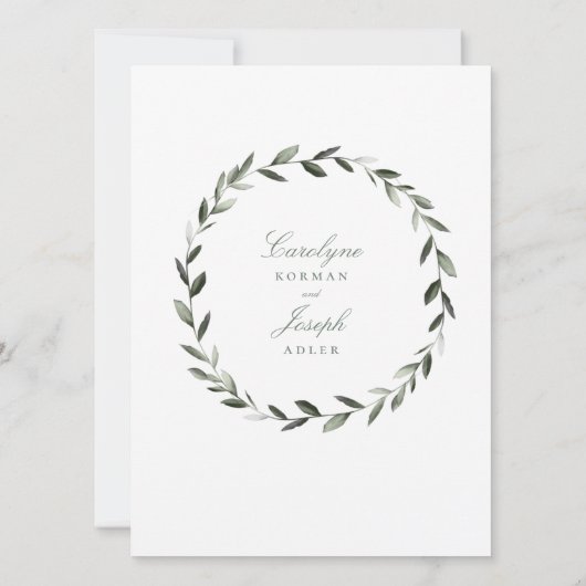 Olive Branch Arch Canopy Wedding Invitation Kaart (Achterkant)