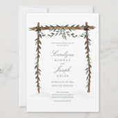 Olive Branch Arch Canopy Wedding Invitation Kaart (Voorkant)