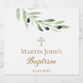 olive branch Baptism  Likeurfles Etiket (Enkel label)