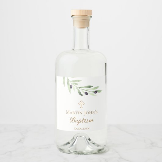 olive branch Baptism  Likeurfles Etiket (Voorkant)