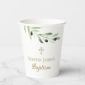 olive branch Baptism Papieren Bekers (Voorkant)