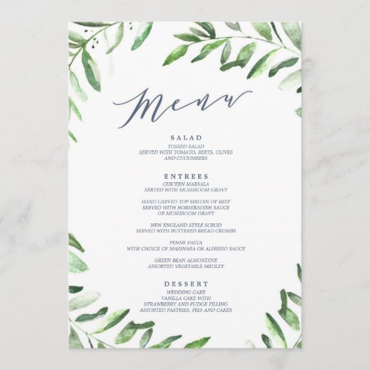 Olive Branch Boho Garden Menu (Voorkant)
