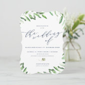 Olive Branch Boho Garden Wedding Invitation Kaart (Staand voorkant)