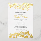 Olive Branch Botanical Bridal Shower Invitation Folie Uitnodiging (Voorkant)