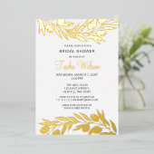Olive Branch Botanical Bridal Shower Invitation Folie Uitnodiging (Staand Voorkant)