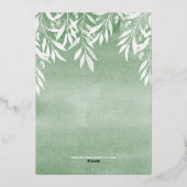 Olive Branch Botanical Bridal Shower Invitation Folie Uitnodiging (Achterkant)