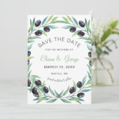 Olive Branch Botanical bruiloft, behalve datumkaar Save The Date (Staand voorkant)