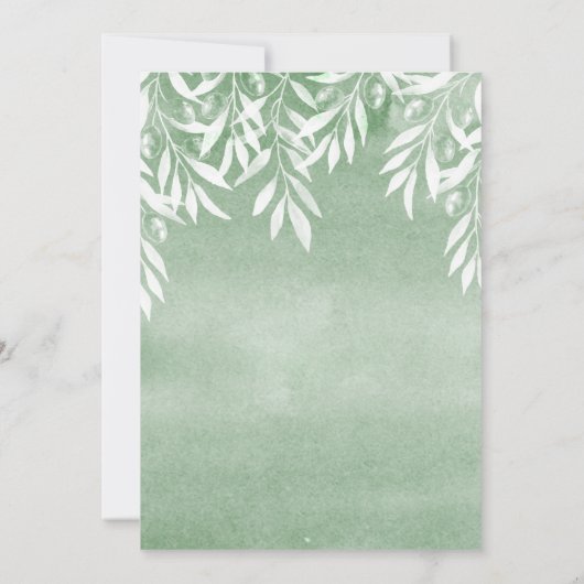 Olive Branch Botanical bruiloft Kaart (Achterkant)