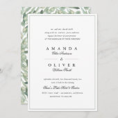 Olive Branch Botanisch groen Elegante bruiloft Kaart (Voorkant / Achterkant)
