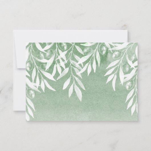 Olive Branch Botanische bruiloft uitnodigingen rsv (Achterkant)