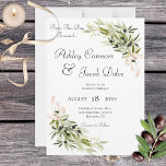 Olive Branch Bouquets Wedding Invitation Kaart<br><div class="desc">Deze huwelijksuitnodiging maakt deel uit van de Olive Branch Bouquets Wedding Invitation Suite van kaarten gemaakt door Eenvoudig Farmhouse Press. Zachte roze linten verzamelen takken van de olijftakken van de waterverf,  en zenden een bericht van warmte en thuis in dit roomachtige ontwerp.</div>