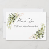 Olive Branch Bouquets Wedding Thank You Cards Bedankkaart (Voorkant)