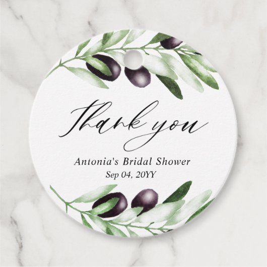 Olive Branch Bruidsfeest stickers Ronde sticker Bedankjes Labels (Voorkant)