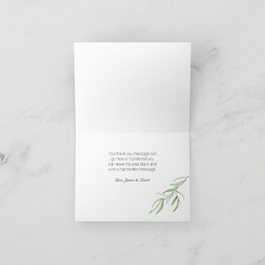 Olive Branch Bruiloft Dank u kaart (Binnen)