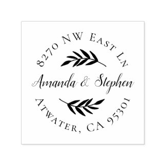 Olive Branch bruiloft retour adres stempel