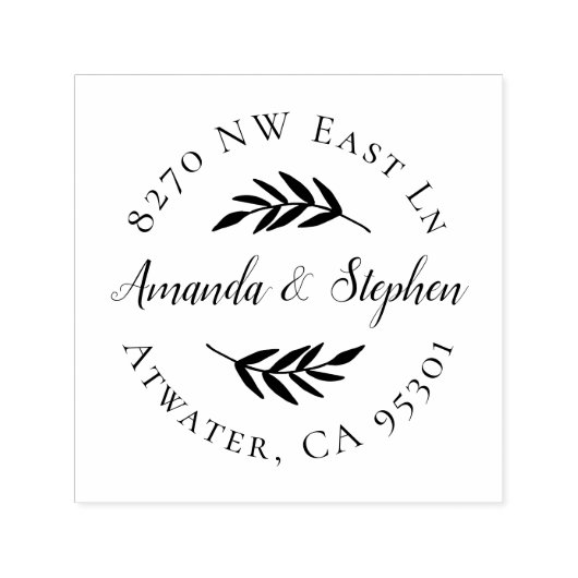 Olive Branch bruiloft retour adres stempel (Design)