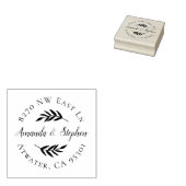 Olive Branch bruiloft retour adres stempel (Gestempeld)