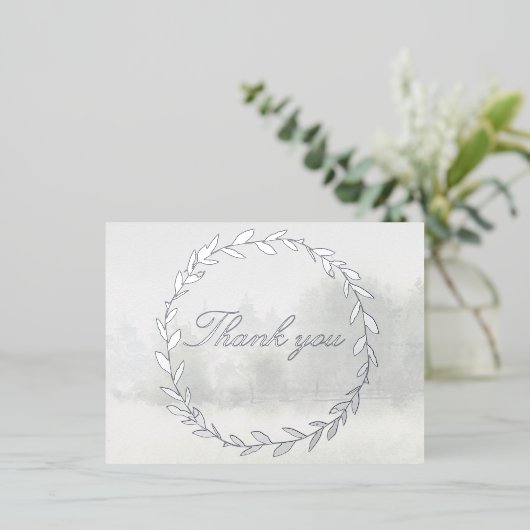 Olive Branch Chuppah Bos Bruiloft Dank u kaart (Staand Voorkant)