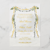 Olive Branch Chuppah Forest Wedding Gold Folie Uitnodiging (Voorkant)