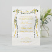 Olive Branch Chuppah Forest Wedding Gold Folie Uitnodiging (Staand Voorkant)