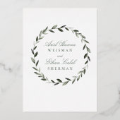 Olive Branch Chuppah Wedding Gold Folie Uitnodiging (Achterkant)