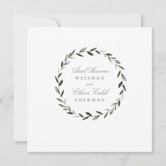 Olive Branch Chuppah Wedding Kaart (Achterkant)