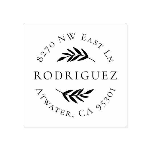 Olive Branch Circle Adres Stempel (Afrduk)