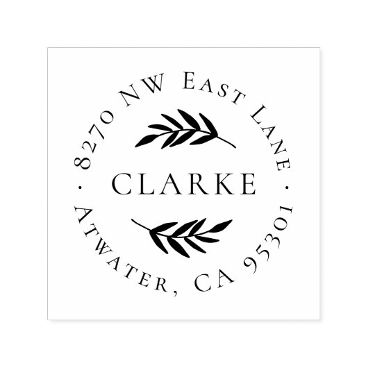 Olive Branch Circle Adres Stempel (Design)
