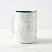 Olive Branch Coffee Mok – Botanische Twee-Tone (Voorkant links)