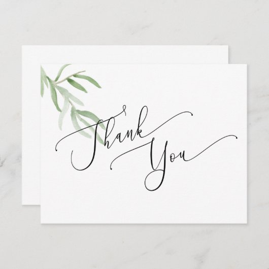 Olive Branch Dank u kaart (Voorkant / Achterkant)