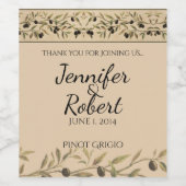 Olive Branch: Een Toscaans Touch Wijnlabel Wijn Etiket (Enkel label)