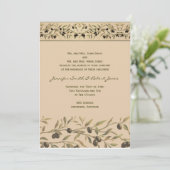 Olive Branch: Een Toscaanse Touch bruiloft uitnodi Kaart (Staand voorkant)