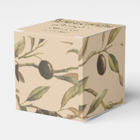 Olive Branch: Een Toscaanse Touch Favor Box Bedankdoosjes (Voorkant Zijde)
