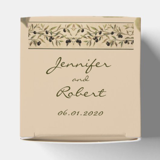Olive Branch: Een Toscaanse Touch Favor Box Bedankdoosjes (Bovenkant)