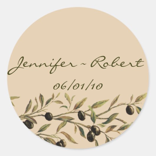 Olive Branch: Een Toscaanse touch Ronde Sticker (Voorkant)